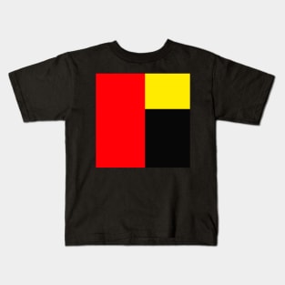 red yellow and black abstract minimalist geometrical modern art design Kids T-Shirt